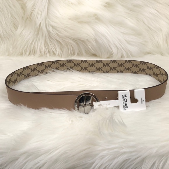 Michael Kors Tan Logo Monogram Reversible Belt - Picture 6 of 6